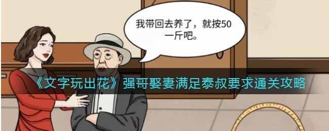 文字玩出花强哥娶妻满足泰叔要求通关攻略一览